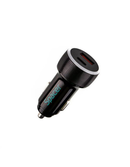 Televizoare SPACER Alim. auto Spacer USB-A&C 17W negru