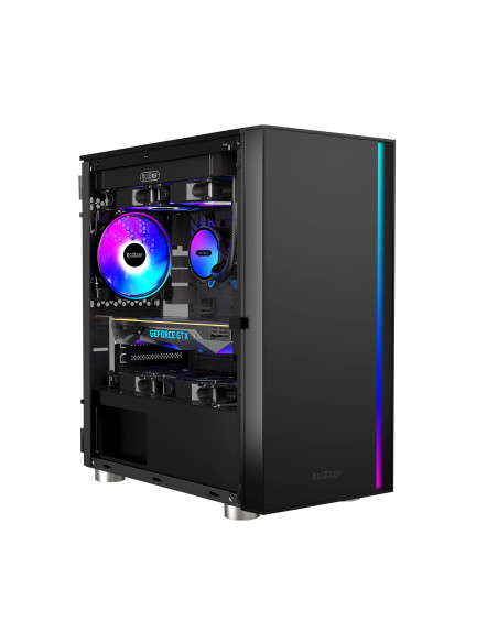 CARCASA PCCOOLER, Middle Tower, mATX, ITX, fara sursa, sticla securizata, 1 ventilator inclus ARGB, negru, USB 3.2 gen 1 x 1, US