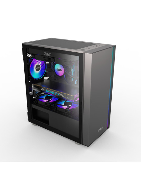CARCASA PCCOOLER, Middle Tower, mATX, ITX, fara sursa, sticla securizata, 1 ventilator inclus ARGB, negru, USB 3.2 gen 1 x 1, US