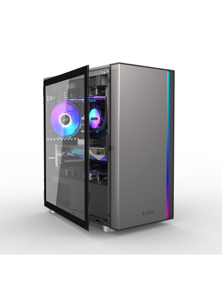 CARCASA PCCOOLER, Middle Tower, mATX, ITX, fara sursa, sticla securizata, 1 ventilator inclus ARGB, negru, USB 3.2 gen 1 x 1, US