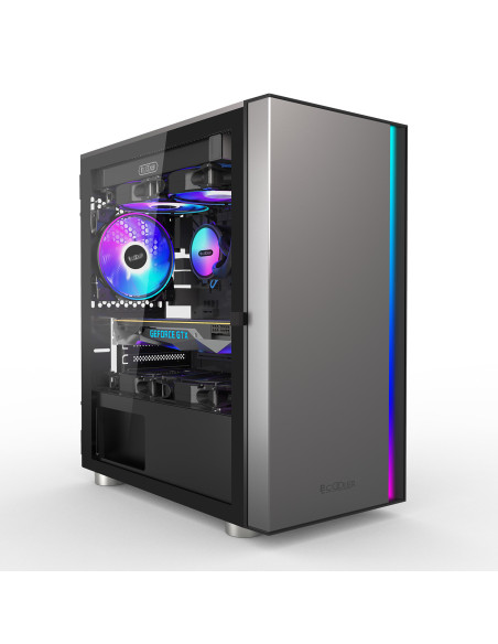 CARCASA PCCOOLER, Middle Tower, mATX, ITX, fara sursa, sticla securizata, 1 ventilator inclus ARGB, negru, USB 3.2 gen 1 x 1, US