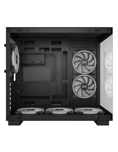 CARCASA PCCOOLER, Middle Tower, ATX, fara sursa, sticla securizata, 6 ventilatoare incluse, iluminare ARGB, alb, USB 3.2 gen 1 x