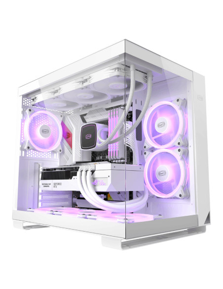 CARCASA PCCOOLER, Middle Tower, ATX, fara sursa, sticla securizata, 6 ventilatoare incluse, iluminare ARGB, negru, USB 3.2 gen 1