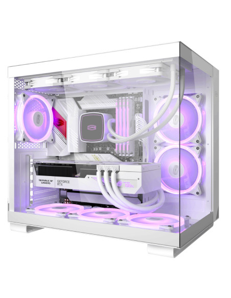 CARCASA PCCOOLER, Middle Tower, ATX, fara sursa, sticla securizata, 6 ventilatoare incluse, iluminare ARGB, negru, USB 3.2 gen 1