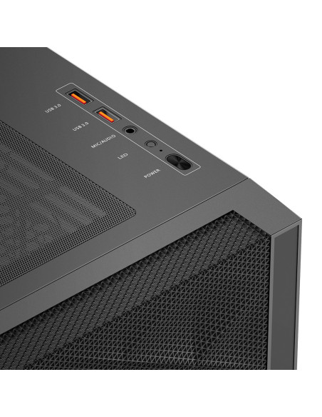 CARCASA PCCOOLER, Middle Tower, ATX, fara sursa, sticla securizata, 3 ventilatoare incluse, iluminare ARGB, negru, USB 3.2 gen 2