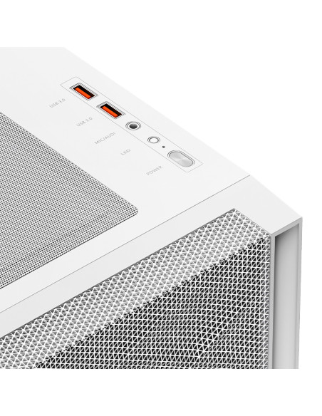 CARCASA PCCOOLER, Middle Tower, ATX, fara sursa, sticla securizata, 3 ventilatoare incluse, iluminare ARGB, alb, USB 3.2 gen 2 x