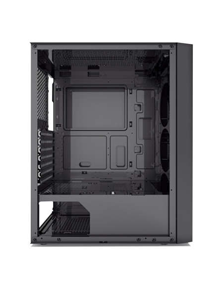 CARCASA PCCOOLER, Middle Tower, ATX, fara sursa, sticla securizata, 3 ventilatoare incluse, iluminare ARGB, negru, USB 3.2 gen 1