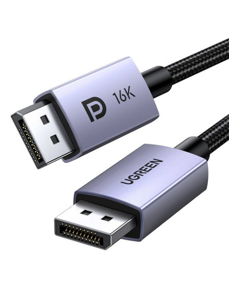 CABLU video Ugreen, "DP118" DP 2.1 (T) la DP 2.1 (T), 16K la 30Hz, lungime 1m, braided, negru "15383" - 6941876213832