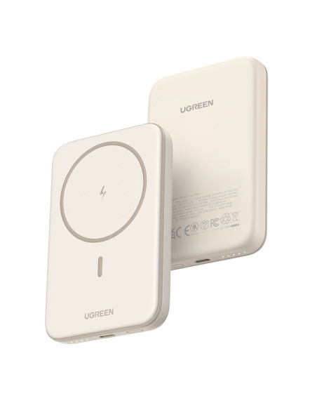 POWER BANK Ugreen "PB560", 5000mAh, 15W, prindere magnetica Iphone 12 and later, 1 x USB Type-C input/output, bej, "25207" - 694