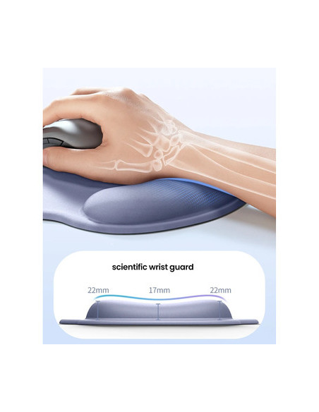 MousePAD Ugreen, "LP668" cauciuc si material textil, suport incheietura cu gel, 220 x 245 x 5 mm, gri, "25244" - 6941876222445