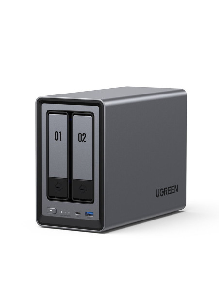 NAS Ugreen "DXP2800", CPU 3.40 GHz, RAM DDR5 8Gb max 16Gb, SATA 24Tx2 si M.2 8Tx2, LAN 2.5Gbx1, 2xUSB2.0, 1xUSB 3, 1xTypeC 3.2Ge