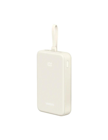 POWER BANK Ugreen, "PB505", 20W 20000mAh, 1 x USB Type-C output/input, 1 x USB, 1 x USB Type-C cablu integrat, bej, "35340" - 69