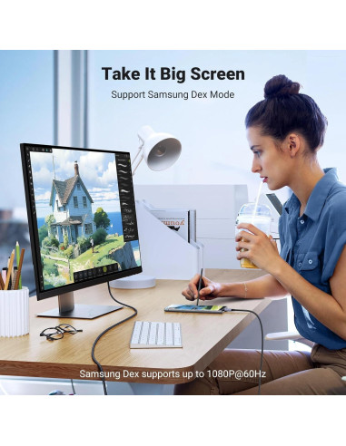 CABLU video Ugreen, "CM565" USB Type-C (T) la...