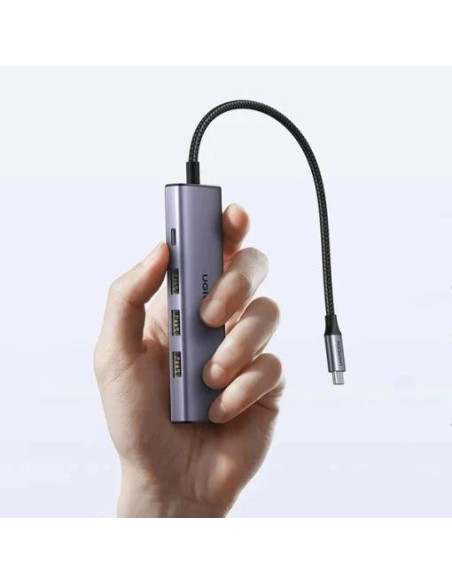 DOCKING Station Ugreen, "CM498" conec PC USB Type-C, USB 3.2 x 2 HDMI 4Kx1 la 60Hz USB-C x 2 PD 100W, aluminiu, gri "45379" - 69