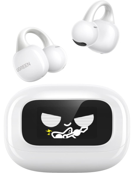 CASTI Ugreen, "WS208", TWS, Bluetooth 5.4, ANC, HiTune ClipBuds, 30 ore durata viata baterie, ecran tactil, alb, "55136",