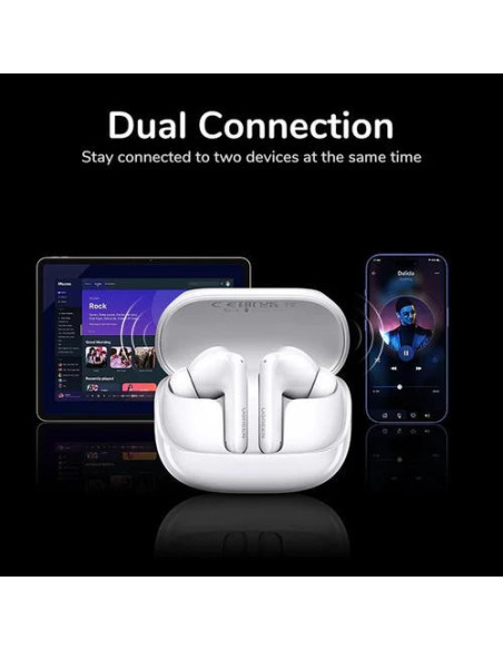 CASTI Ugreen, "CM123" HiTune T6 Magic TWS, 30 ore baterie, incarcare USB Type-C, Over Ear, bluetooth 5.4, alb "55137",