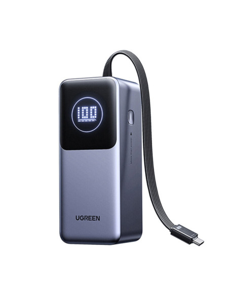 POWER BANK Ugreen "PB723", 20000mAh, 130W PD3.0, 1 x USB, 1 x USB Type-C, 1 x USB Type-C integrat, display, gri, "55365B"