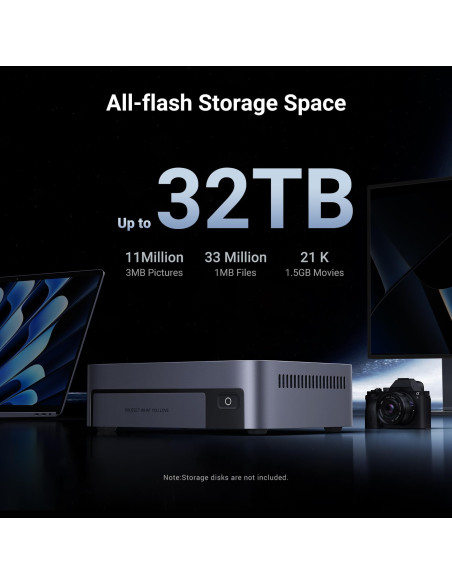 NAS Ugreen "DXP480T Plus", CPU i5 4.40 GHz, RAM DDR5 8Gb max 64Gb, M.2 8Tx4, LAN 10Gbx1, 2xUSB3, 2xThunderbolt4, HDMI 2.1 8K, "2