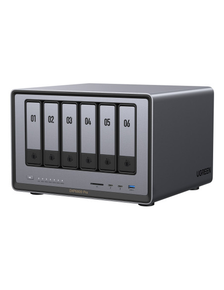 NAS Ugreen "DXP6800Pro", CPU i5 4.40 GHz, RAM DDR5 8Gb max 64Gb, SATA 24Tx6 si M.2 8Tx2, LAN 10Gbx2, 2xThunderbolt4, 2xUSB3, HDM