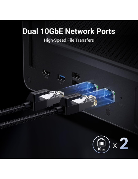 NAS Ugreen "DXP6800Pro", CPU i5 4.40 GHz, RAM DDR5 8Gb max 64Gb, SATA 24Tx6 si M.2 8Tx2, LAN 10Gbx2, 2xThunderbolt4, 2xUSB3, HDM
