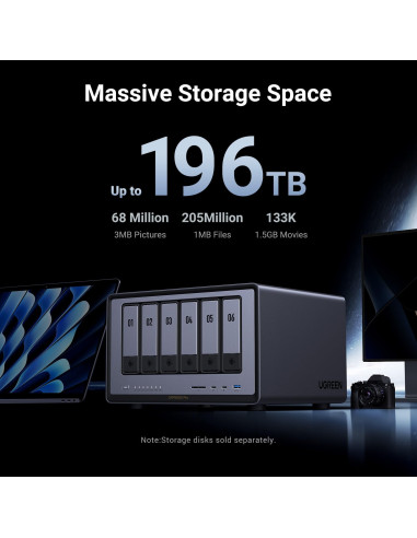 NAS Ugreen "DXP6800Pro", CPU i5 4.40 GHz, RAM...