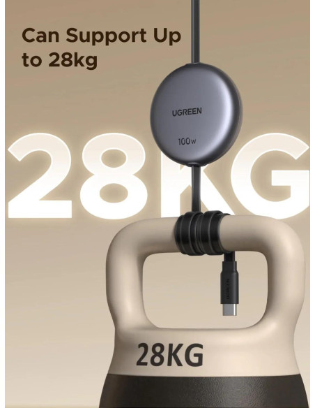 CABLU alimentare si date Ugreen, "L531", Fast Charging Data Cable pt. smartphone, USB Type-C la USB Type-C 100W, retractabil 1m,