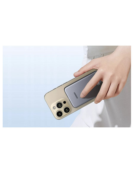 POWER BANK Ugreen "PB526", 10000mAh, 20W, 1 x USB, 1 x USB Type-C, 1 x USB Type-C integrat, gri, "75161B"