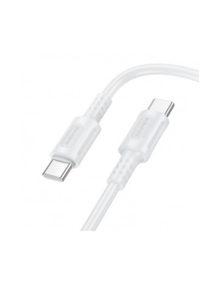 CABLU alimentare si date Borofone "BX111", Charging Data Cable pt. smartphone, USB Type-C la USB Type-C, 3A, 1m, alb "6941991115