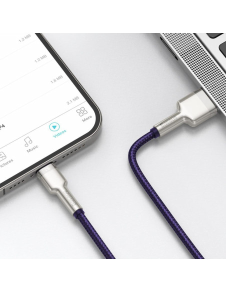 CABLU alimentare si date Baseus Cafule Metal, Fast Charging Data Cable pt. smartphone, USB la Lightning Iphone 2.4A, braided, 1m