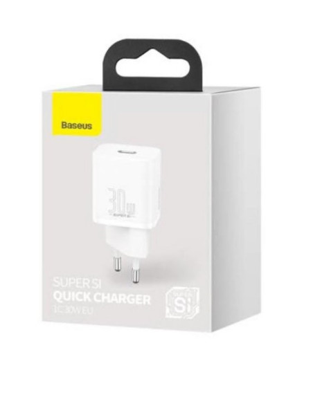 INCARCATOR retea Baseus Super Si, Quick Charge 30W, 1 x USB Type-C 5V/3A, alb "CCSUP-J02" - 6953156205079