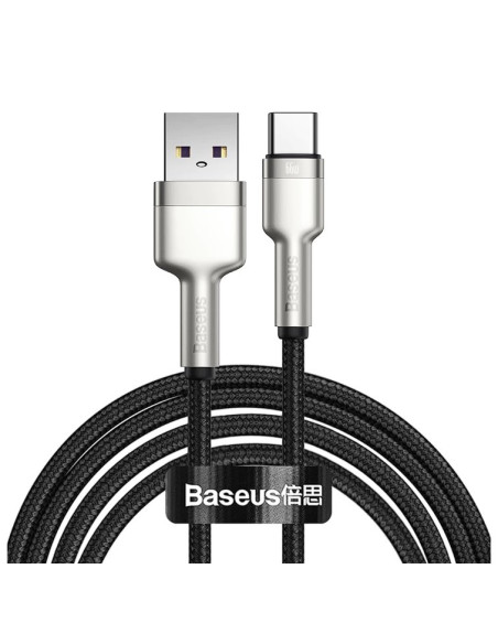 CABLU alimentare si date Baseus Cafule Metal, Fast Charging Data Cable pt. smartphone, USB la USB Type-C 66W, 2m, negru "CAKF000