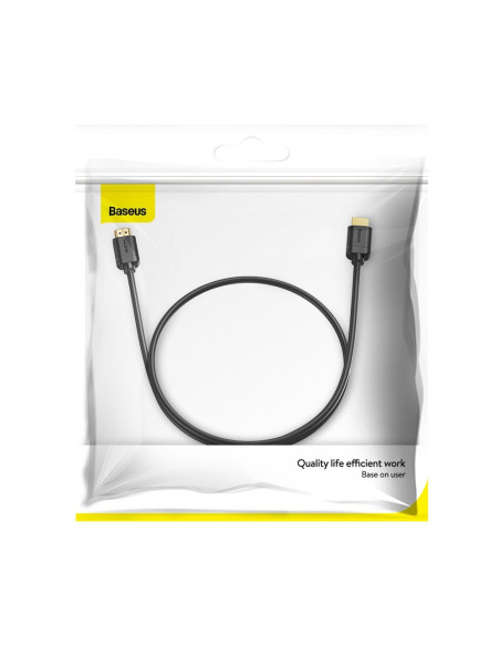 CABLU video Baseus HD Series, HDMI (T) la HDMI (T), rezolutie maxima 4K UHD (3840 x 2160) la 30 Hz, conectori auriti, 8m, negru