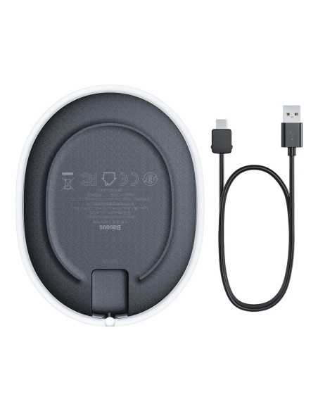 INCARCATOR wireless Baseus Jelly Qi 15W, compatibilitate smartphones, cablu Type-C la USB inclus, negru "WXGD-01" - 695315622369