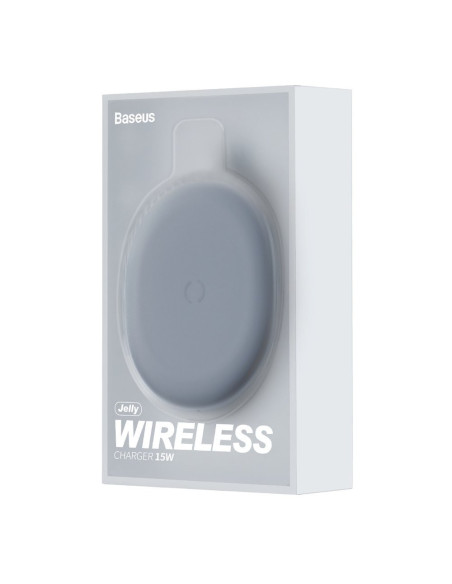 INCARCATOR wireless Baseus Jelly Qi 15W, compatibilitate smartphones, cablu Type-C la USB inclus, negru "WXGD-01" - 695315622369