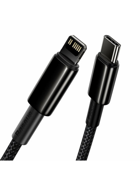 CABLU alimentare si date Baseus Tungsten Gold,Fast Charging Data Cable pt smartphone,USB Type-C la Lightning 20W,braided,1m,rezi