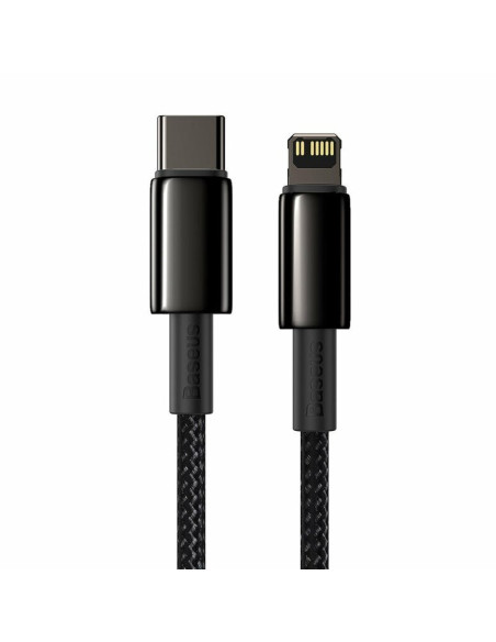 CABLU alimentare si date Baseus Tungsten Gold,Fast Charging Data Cable pt smartphone,USB Type-C la Lightning 20W,braided,1m,rezi