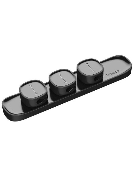 ORGANIZATOR cabluri Baseus Peas, adeziv 3M, trei orificii destinate organizarii prevazute cu magneti, negru "ACWDJ-01" - 6953156