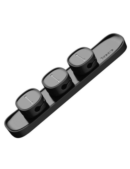 ORGANIZATOR cabluri Baseus Peas, adeziv 3M, trei orificii destinate organizarii prevazute cu magneti, negru "ACWDJ-01" - 6953156