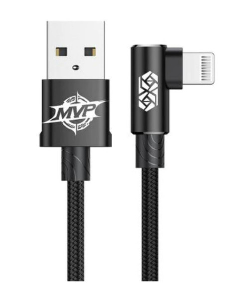 CABLU alimentare si date Baseus MVP, Fast Charging Data Cable pt. smartphone, USB la Lightning iPhone 2A unghi 90 grade, brodat,