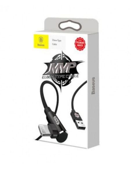 CABLU alimentare si date Baseus MVP, Fast Charging Data Cable pt. smartphone, USB la Lightning iPhone 2A unghi 90 grade, brodat,