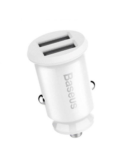 INCARCATOR auto Baseus Grain, 2 x USB Output 5V/3.1A, 15W total ambele porturi, pt. bricheta auto, alb "CCALL-ML02" - 6953156276
