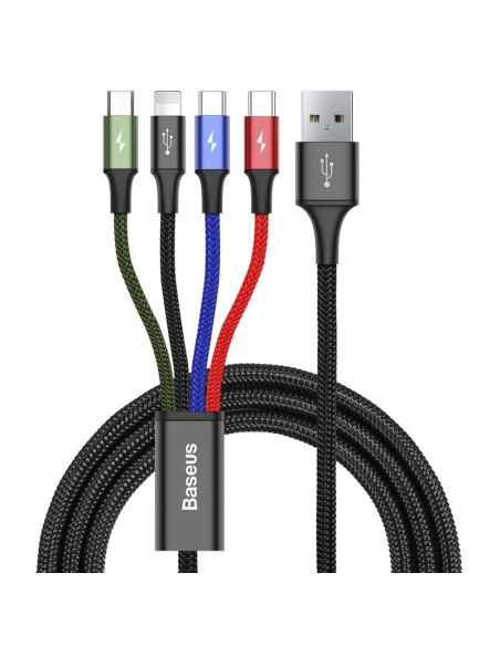 CABLU alimentare si date Baseus, Fast Charging Data Cable pt. smartphone, 4 in 1, USB la 2 x USB-C /1 x Lightning / 1 x microUSB