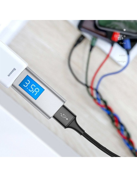 CABLU alimentare si date Baseus, Fast Charging Data Cable pt. smartphone, 4 in 1, USB la 2 x USB-C /1 x Lightning / 1 x microUSB