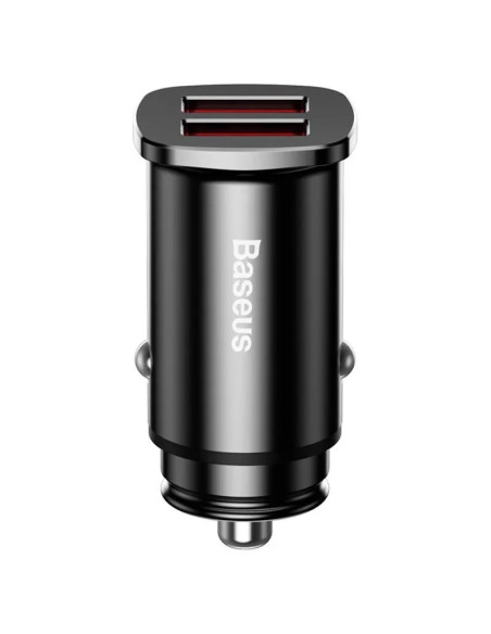 INCARCATOR AUTO Baseus Metal, QC3.0, 2 x USB, total output 30W, pt. bricheta auto, negru "CCALL-DS01" - 6953156284180