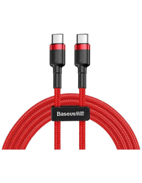CABLU alimentare si date Baseus Cafule, Fast Charging Data Cable pt. smartphone, USB Type-C la USB Type-C 3A / 60W, 1m, rosu "CA