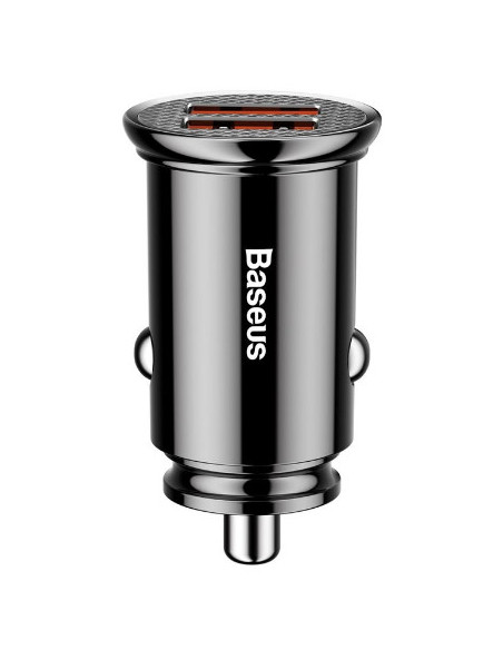 INCARCATOR auto Baseus Circular Plastic, Quick Charge 30W, 2 x USB Output 4.5V/5A, pt. bricheta auto, negru "CCALL-YD01" - 69531