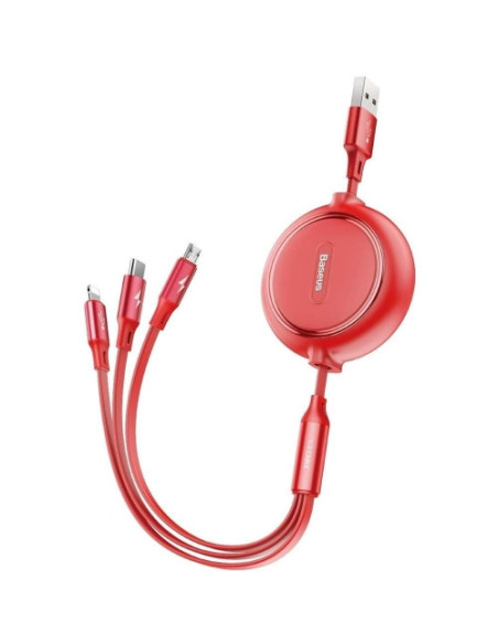 CABLU alimentare si date Baseus Golden Loop, retractabil 3-in-1, pt smartphone,USB la Micro-USB + Lightning + USB Type-C 3.5, 1.