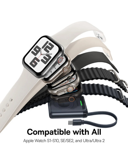 POWER BANK Baseus EnerFill FW11, 1640mAh, compatibil cu Apple Watch, 5W, cablu integrat 1 x USB Type-C, negru, "E0205301" - 6953