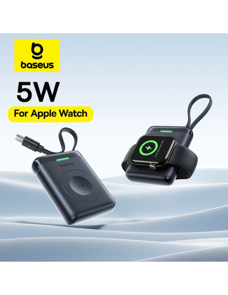 POWER BANK Baseus EnerFill FW11, 1640mAh, compatibil cu Apple Watch, 5W, cablu integrat 1 x USB Type-C, negru, "E0205301" - 6953