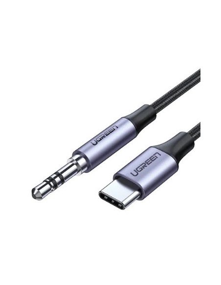 CABLU Ugreen, "AV143", USB Type-C(T) to Jack 3.5mm(T),nu are chip DAC, lungime 1m, gri "30633" - 6957303836338